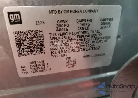 2024 Buick Encore Gx Preferred from USA, damaged, VIN KL4AMCSL3RB140167